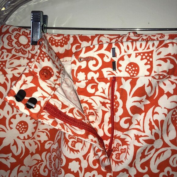 Talbots Womens Orange & White Floral Print Shorts Size 10 - Picture 4 of 6